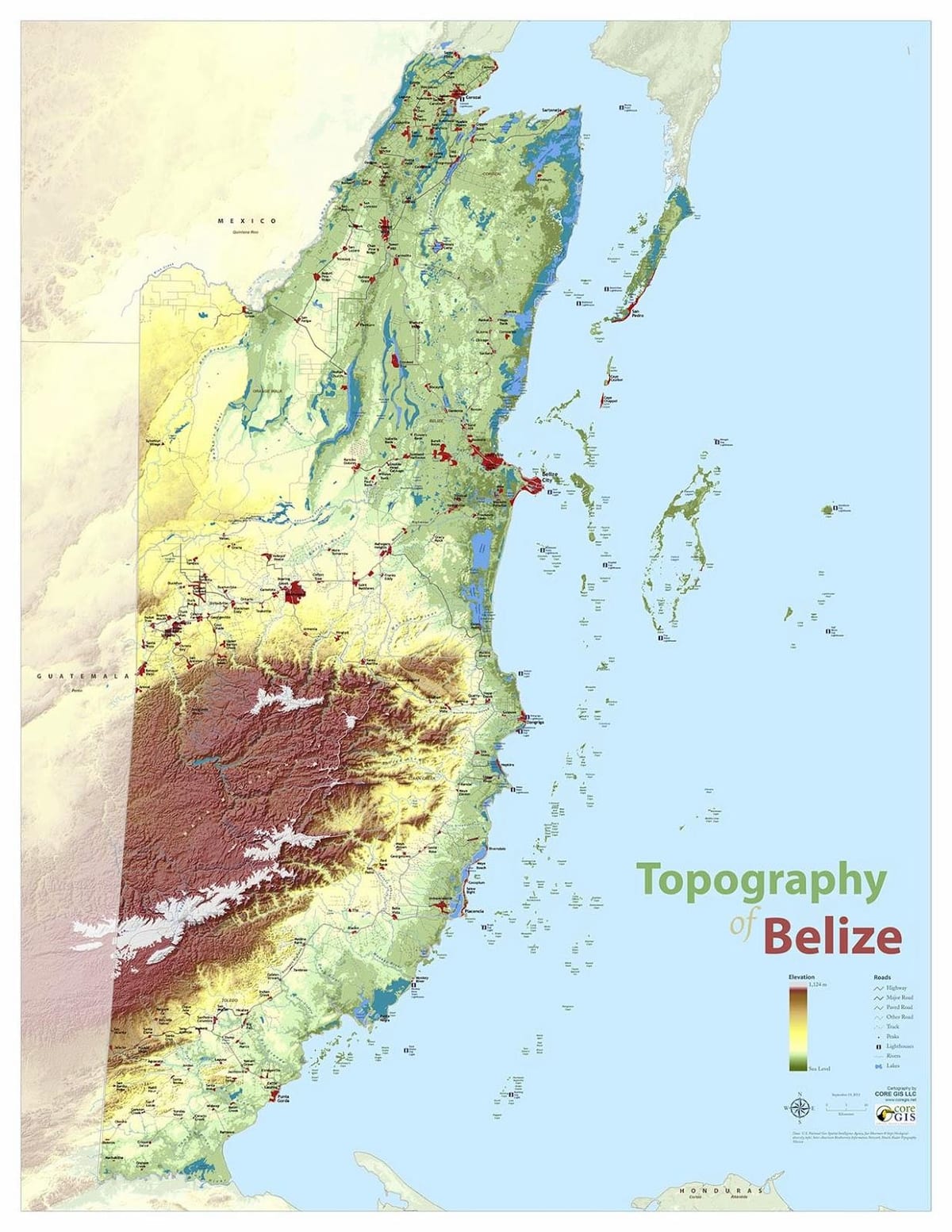 Topoqrafik xəritə Beliz